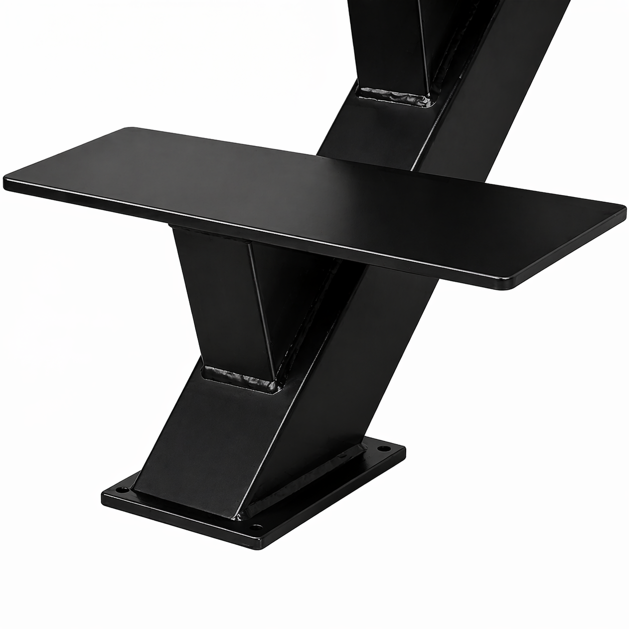 Elevated Stairs Black Mono Stringer for Modern Floating Stairs