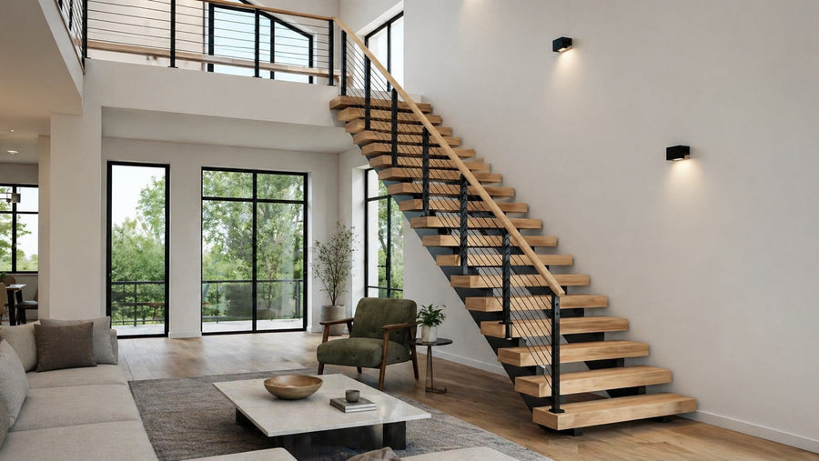 Floating Staircase Ideas for Double-Height Entries and Open Living Spaces