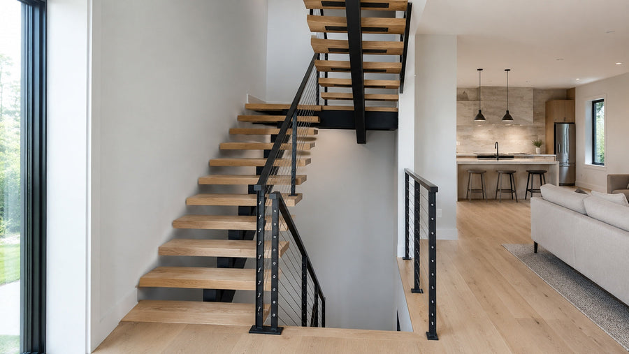 Double Stringer Floating Stairs: When Two Supports Make More Sense