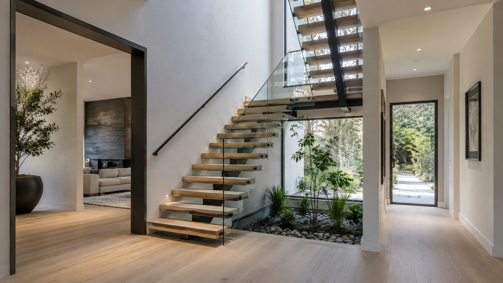 Floating Stairs With Cable Railing: When Cable Makes Sense