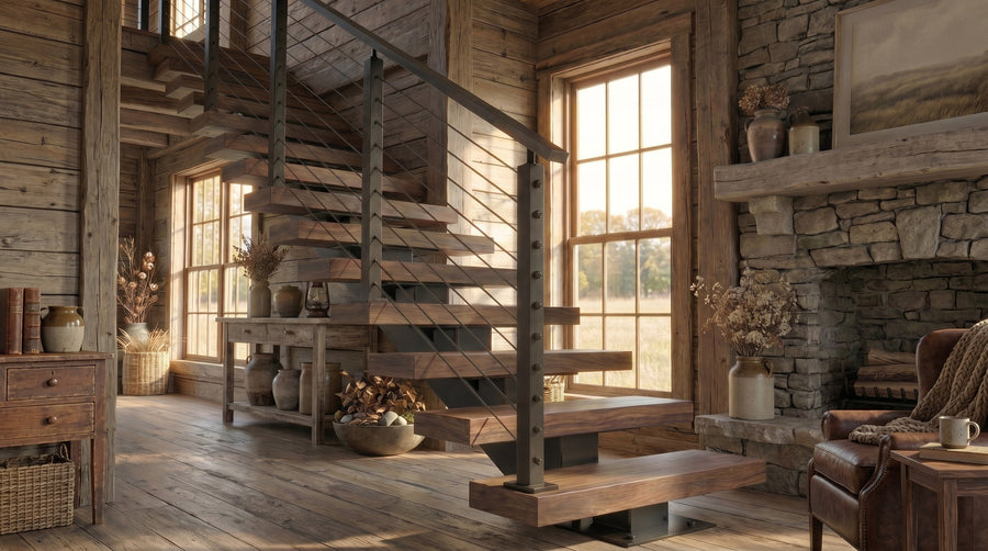 Floating Steel Stairs: When Steel Is the Right Structural Direction for a Custom Home
