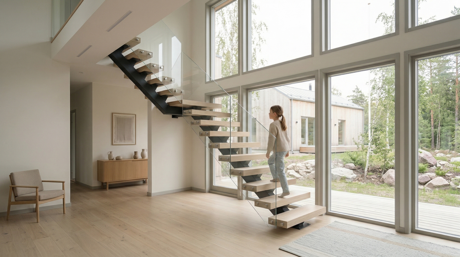 Floating staircase vs floating staircase kit: what custom-home buyers need to know before choosing