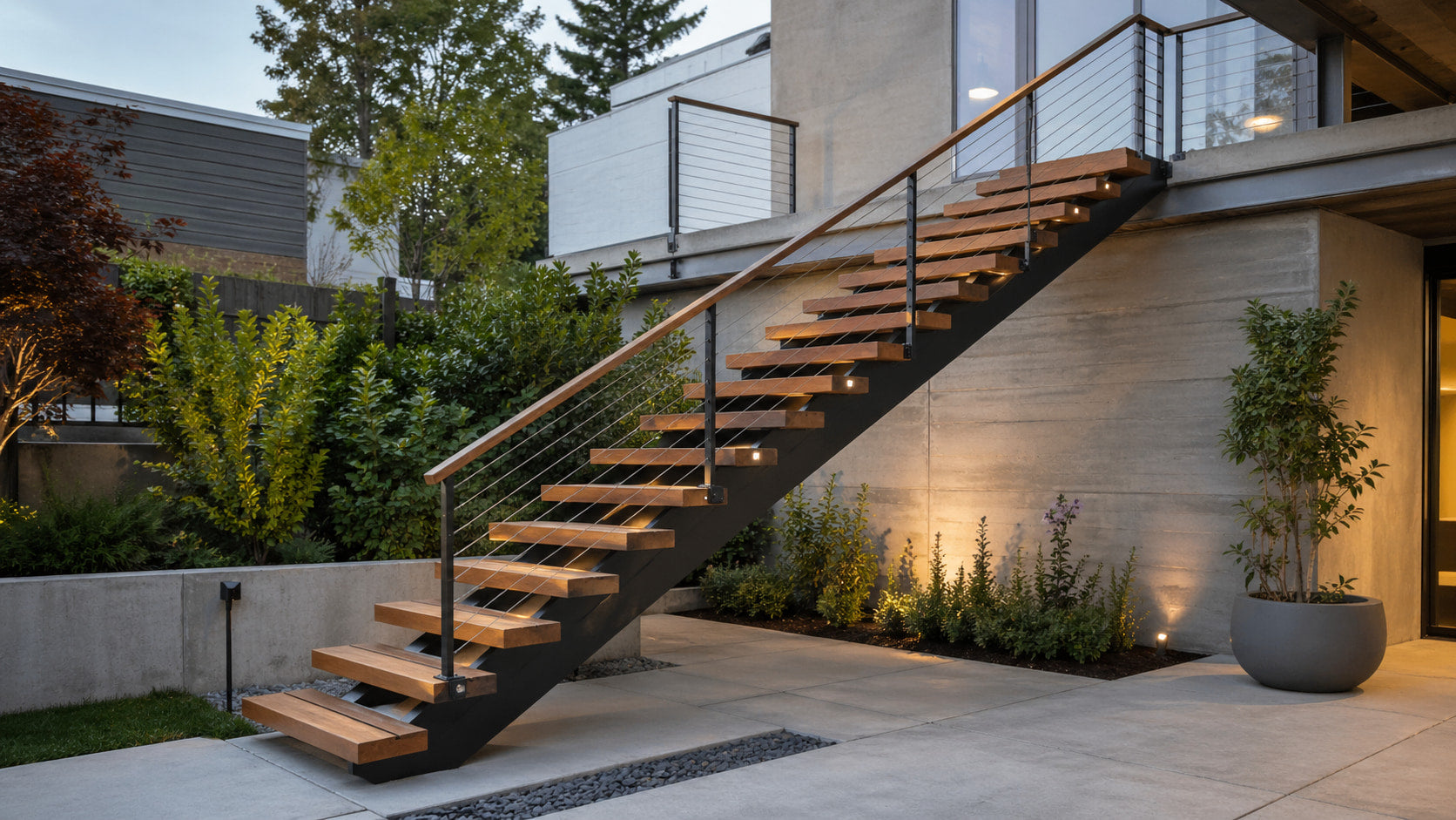 Outdoor Floating Stairs: Code Risks, Safety, and Design Decisions for Exterior Open-Riser Stairs