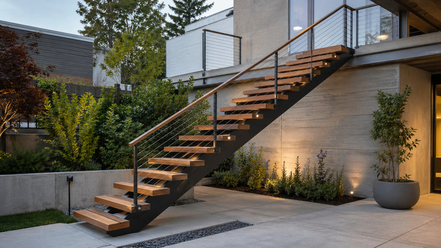 Outdoor Floating Stairs: Code Risks, Safety, and Design Decisions for Exterior Open-Riser Stairs