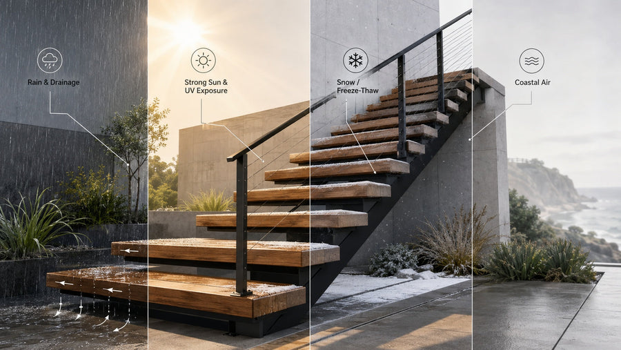 Exterior Floating Stairs: Materials, Weather, and Structural Questions