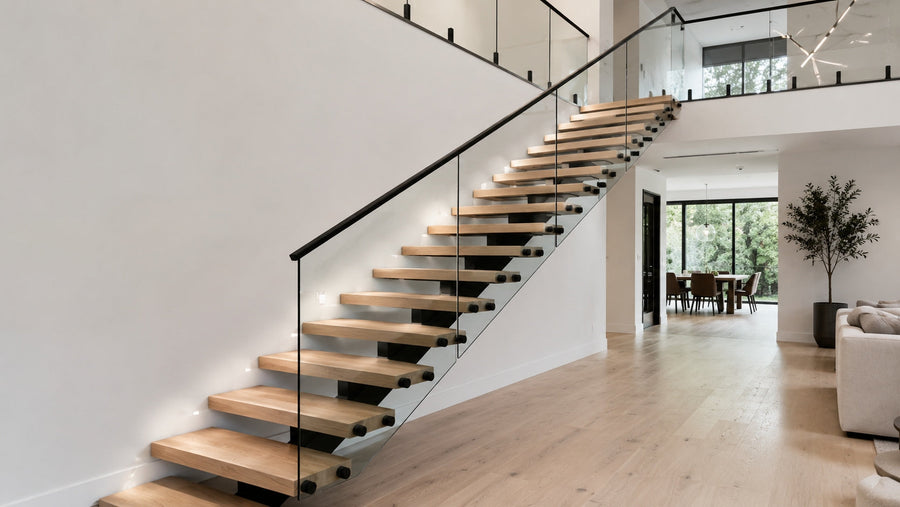 Black Floating Staircase: How to Make Dark Steel Feel Warm, Modern, and Architectural