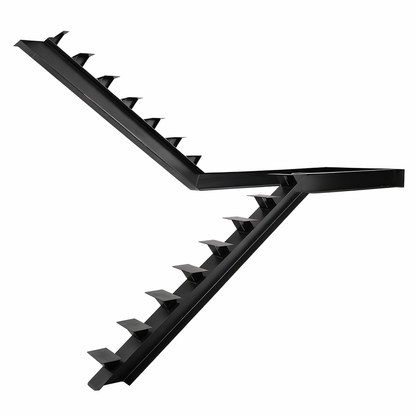 Elevated Stairs Black Mono Stringer for Modern Floating Stairs