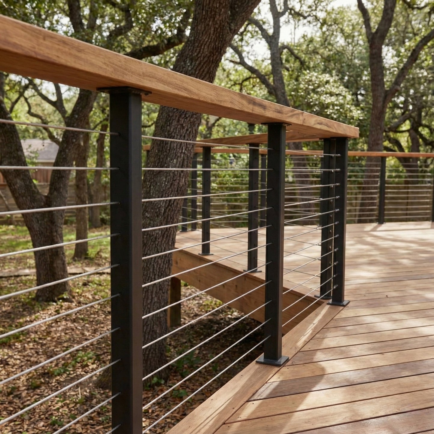 Elevated Stairs Stainless Steel Cable Railing System for Deck and Stairs