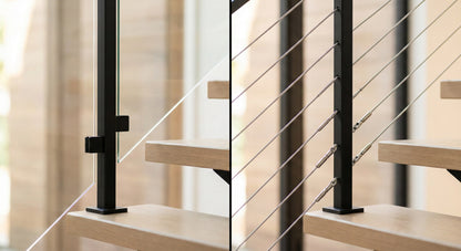 Elevated Stairs Stainless Steel Cable Railing System for Deck and Stairs