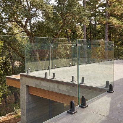 Elevated Stairs Glass Railing System for Stairs and Decks
