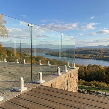 Elevated Stairs Glass Railing System for Stairs and Decks