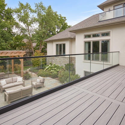 Elevated Stairs Glass Railing System for Stairs and Decks