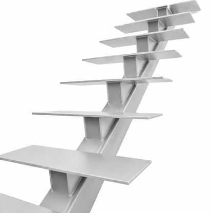 Elevated Stairs Gray Mono Stringer for Stylish Floating Stairs