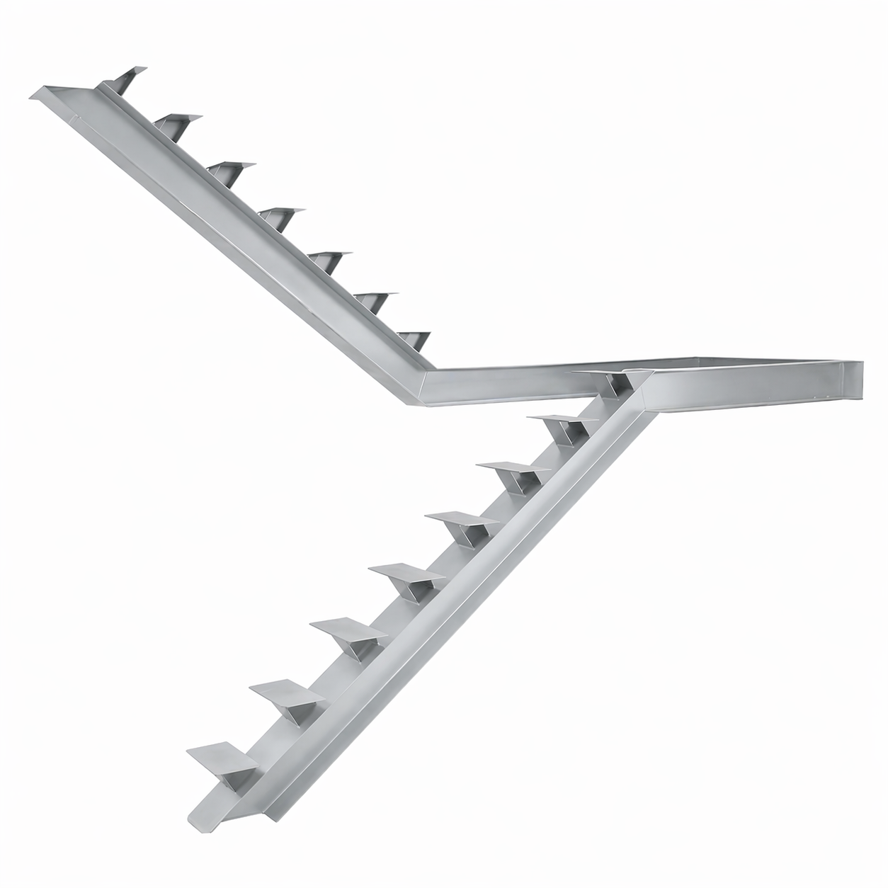 Elevated Stairs Gray Mono Stringer for Stylish Floating Stairs
