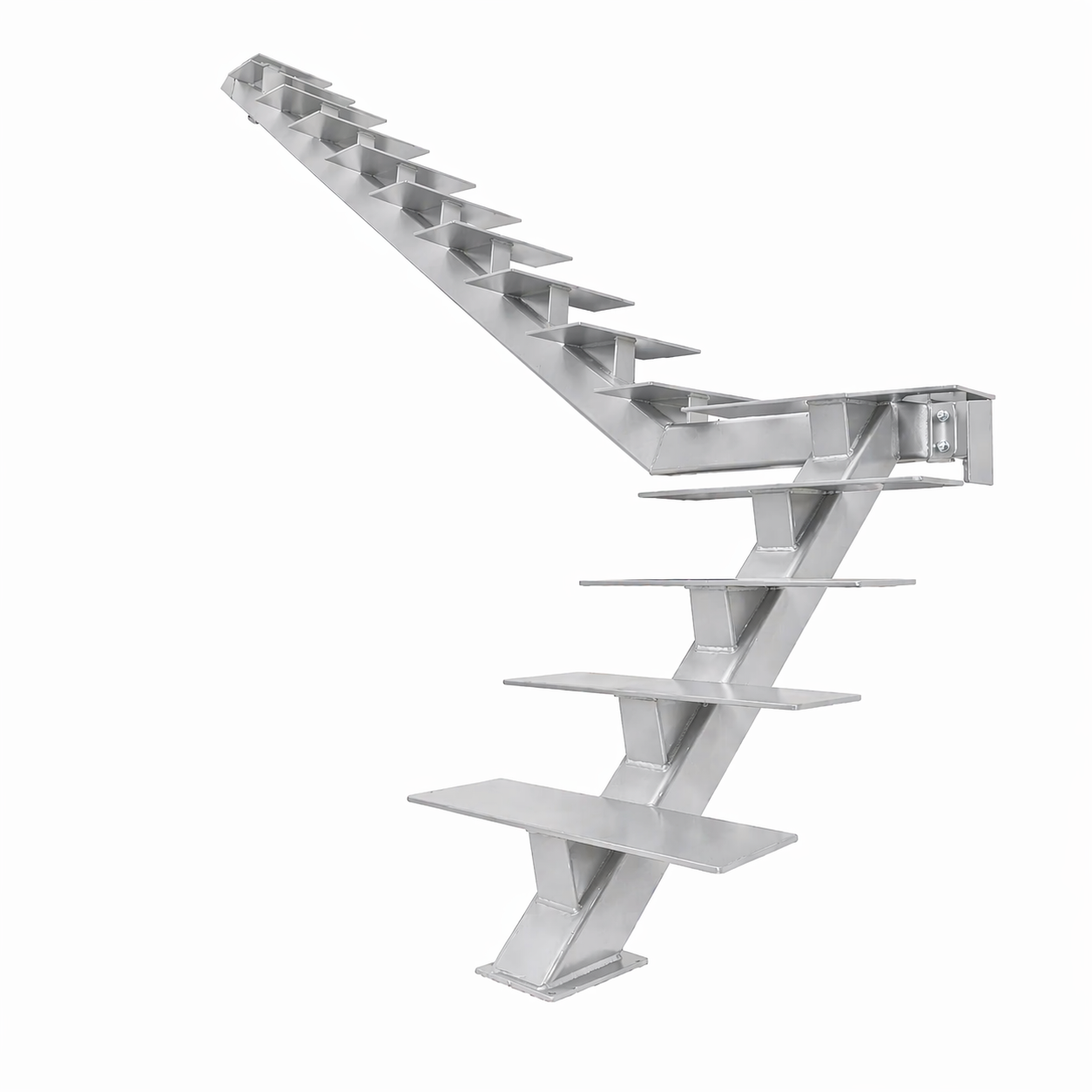Elevated Stairs Gray Mono Stringer for Stylish Floating Stairs