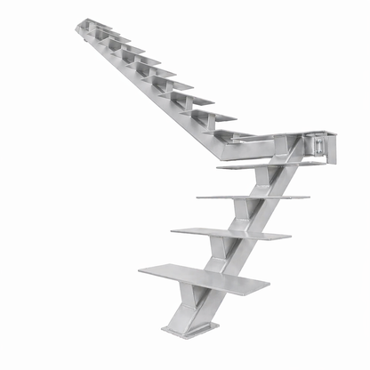 Elevated Stairs Gray Mono Stringer for Stylish Floating Stairs