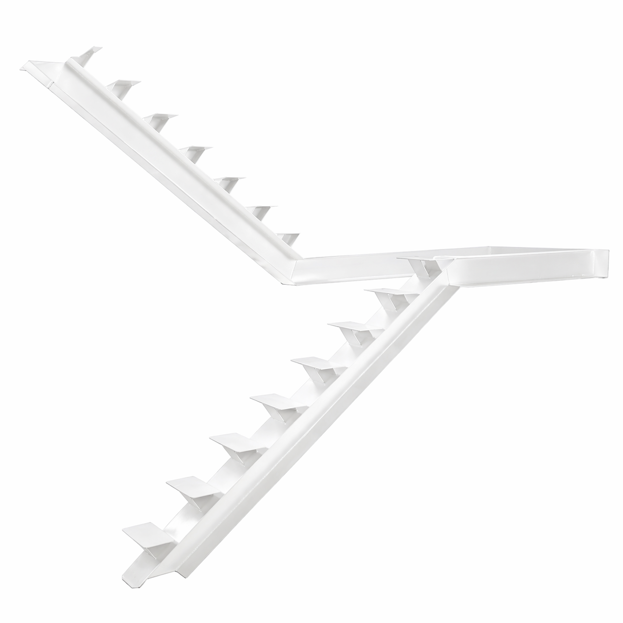 Elevated Stairs White Mono Stringer for Contemporary Floating Stairs