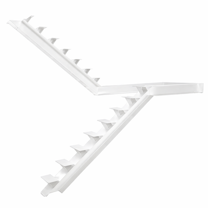 Elevated Stairs White Mono Stringer for Contemporary Floating Stairs
