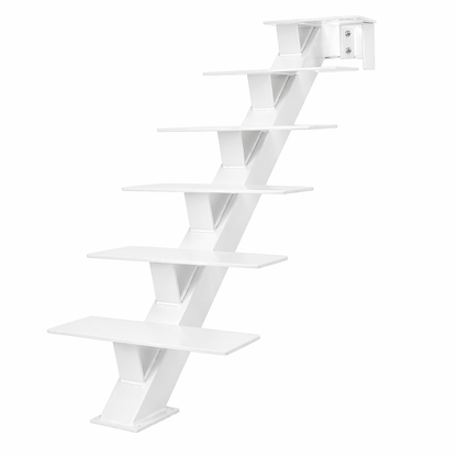 Elevated Stairs White Mono Stringer for Contemporary Floating Stairs