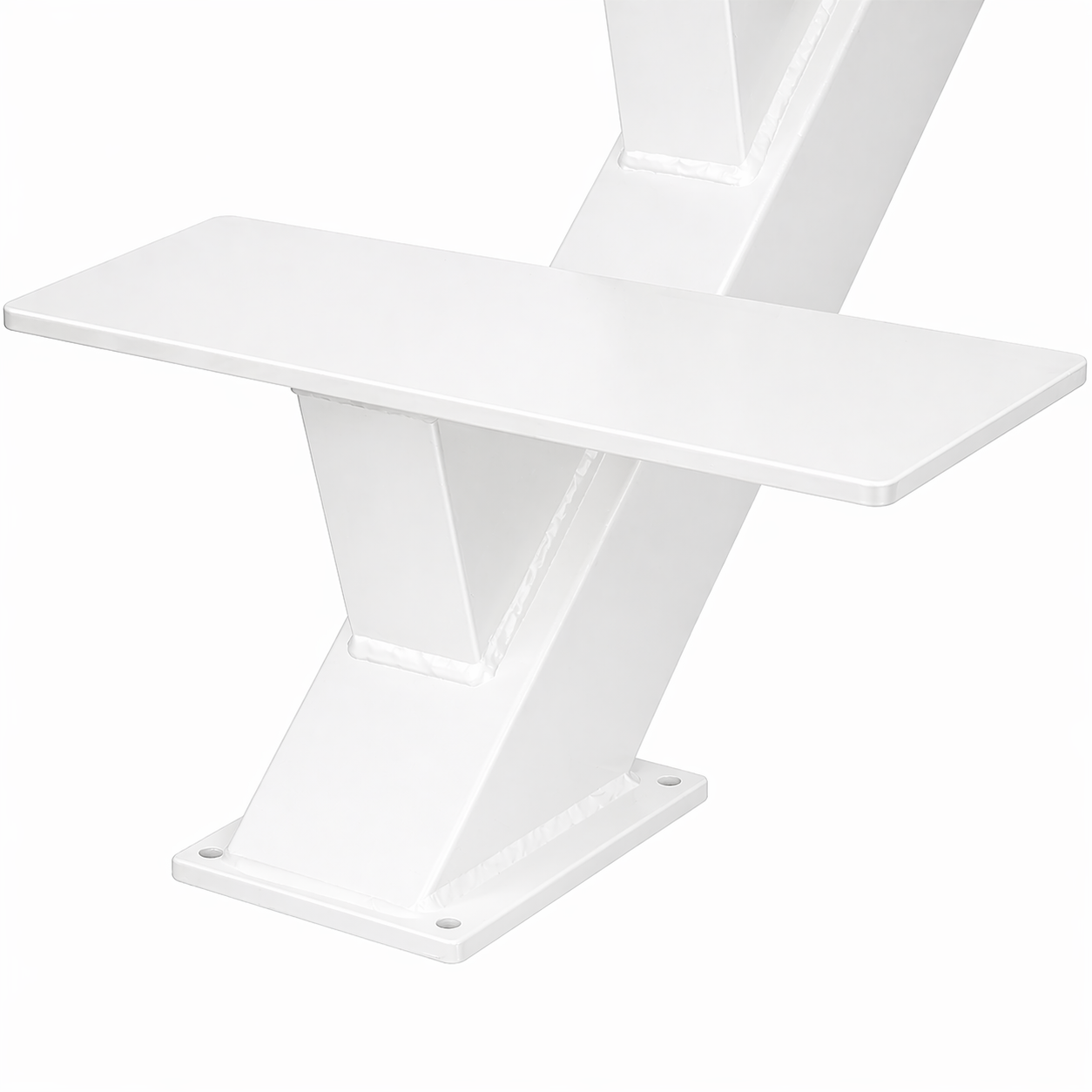 Elevated Stairs White Mono Stringer for Contemporary Floating Stairs