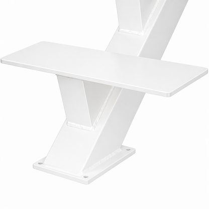 Elevated Stairs White Mono Stringer for Contemporary Floating Stairs