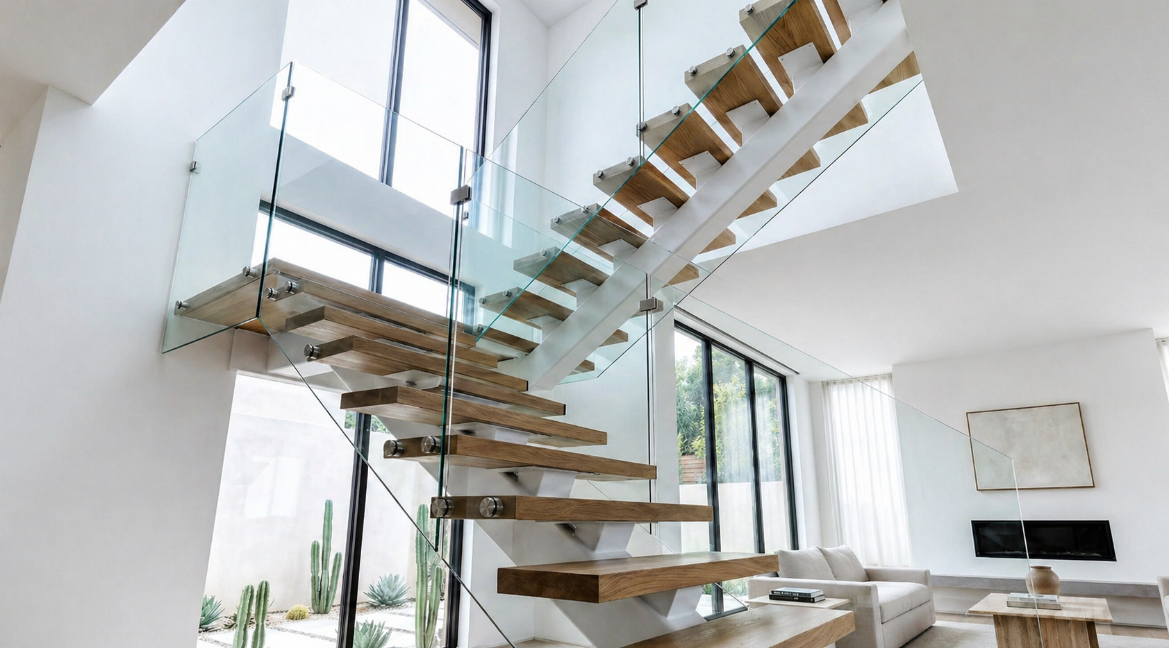 Custom floating staircase project image