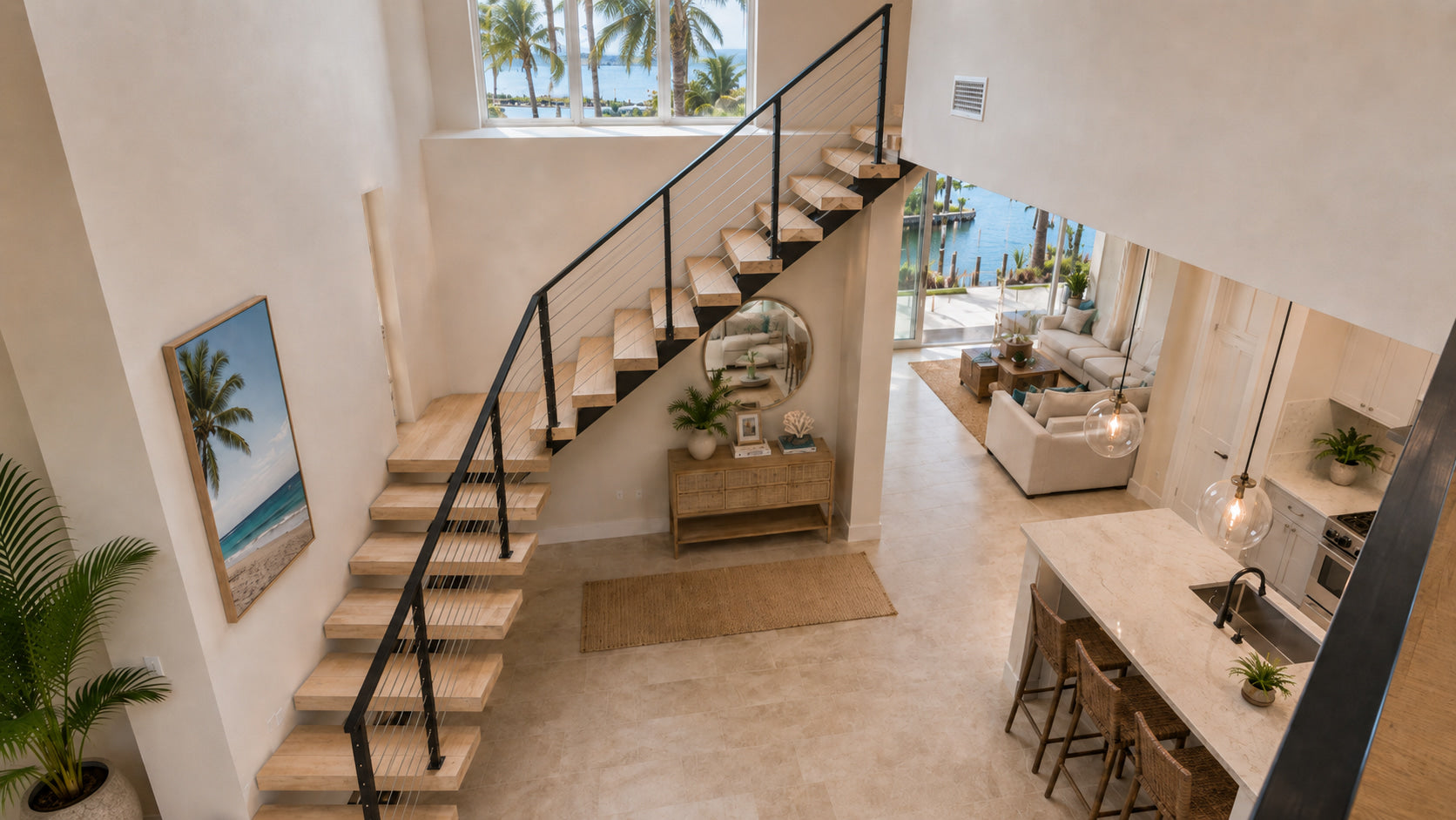 Custom floating staircase project image