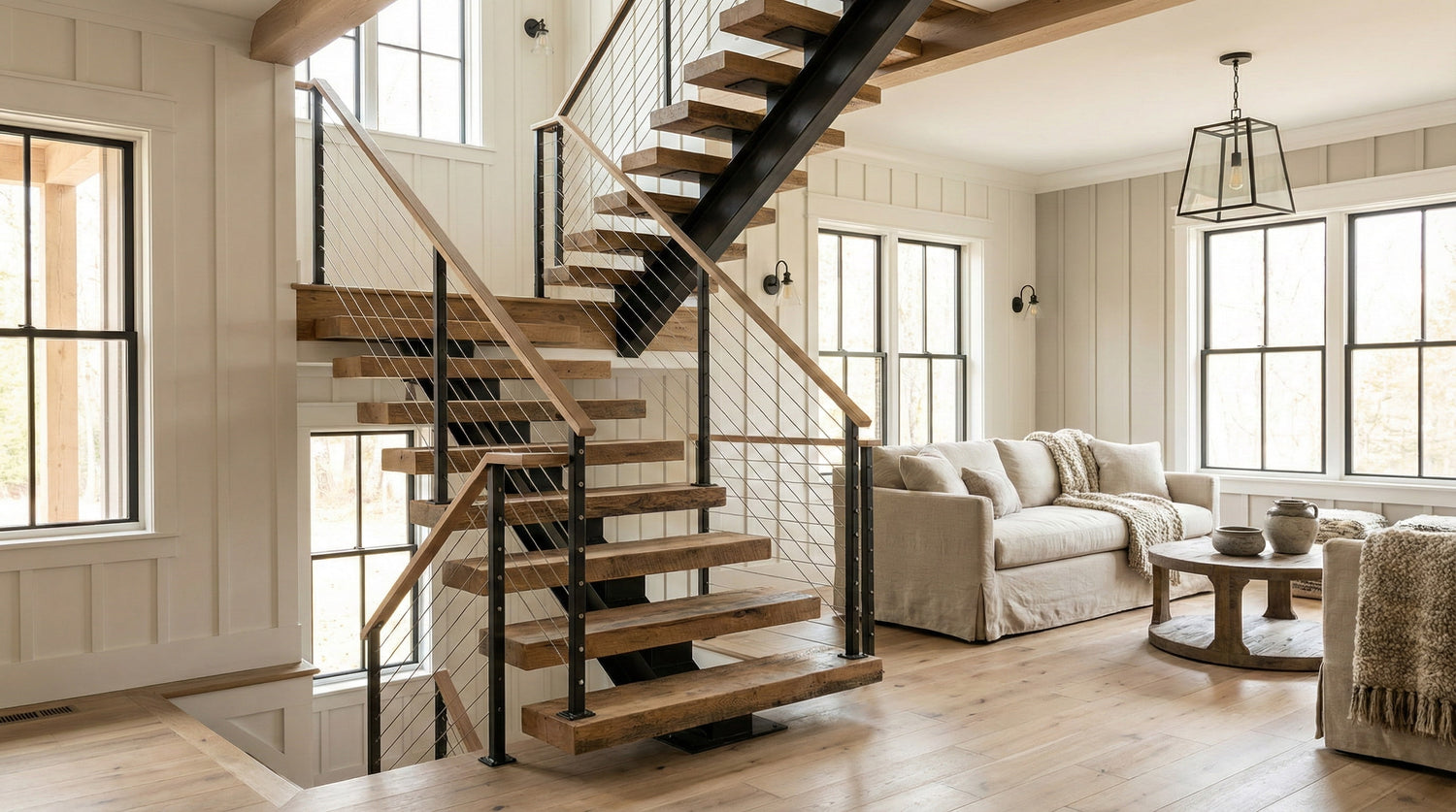 contemporary-floating-stairs-open-concept-living-room