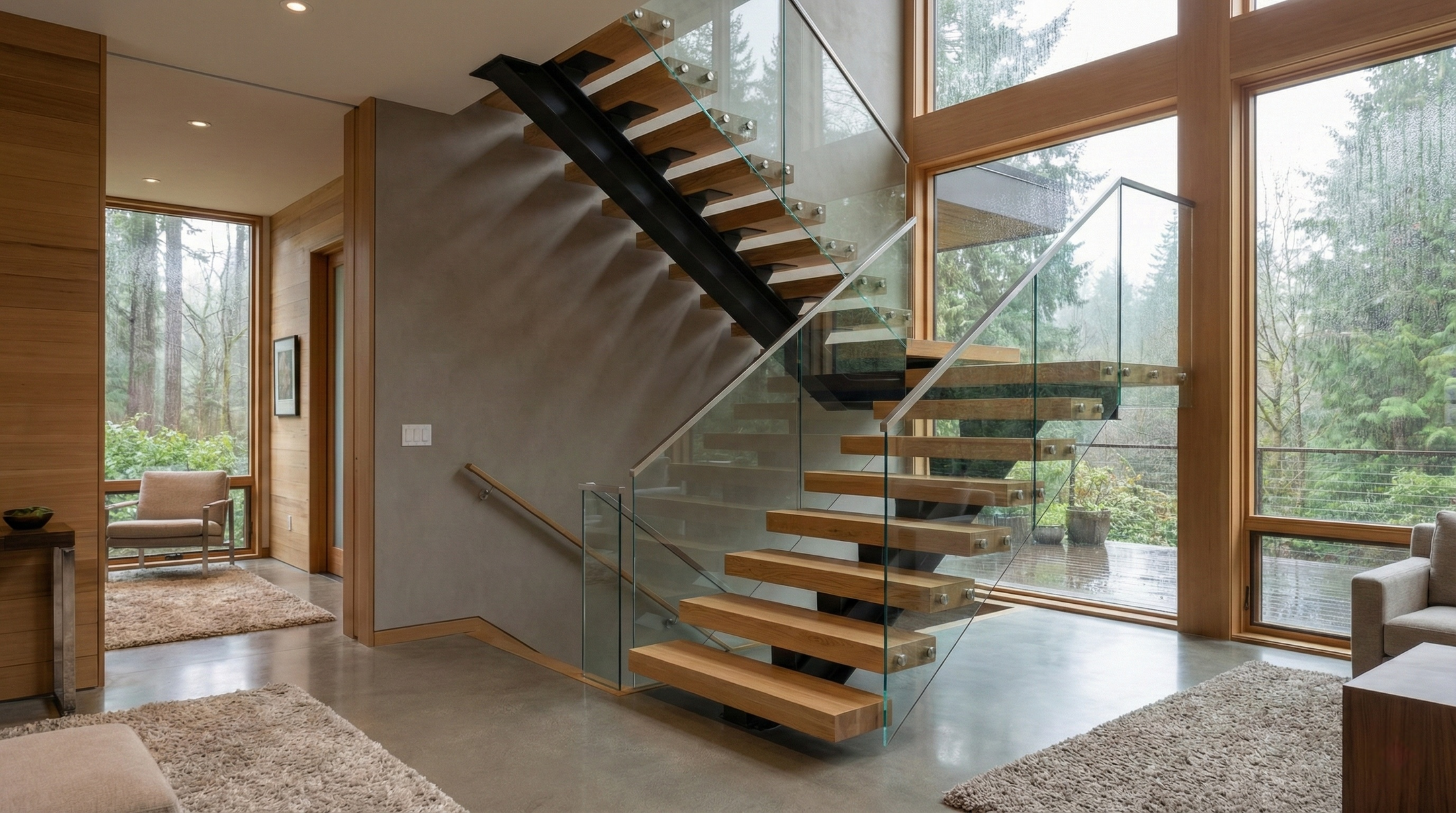 Custom floating staircase project image