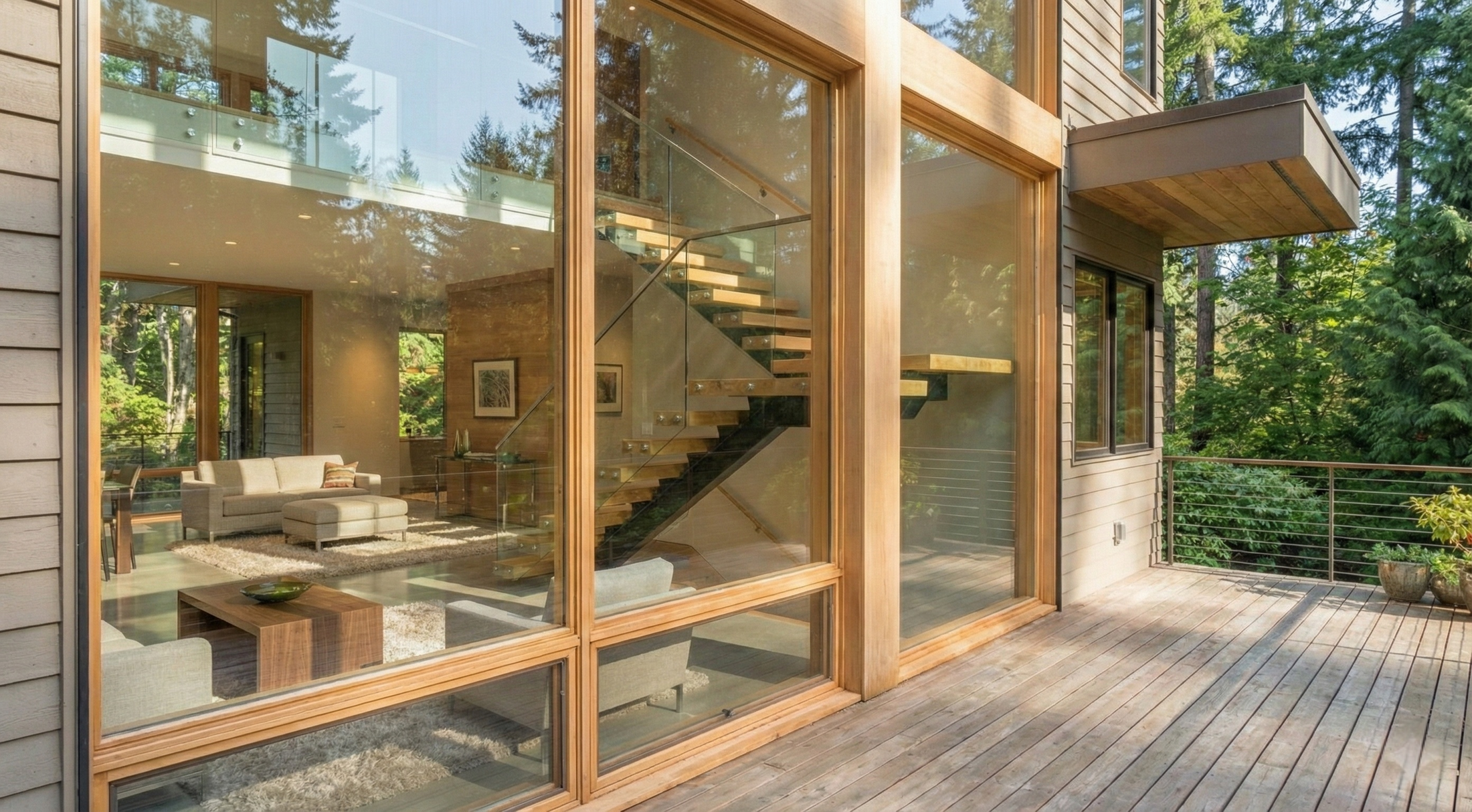 Alternate view of a custom floating staircase project