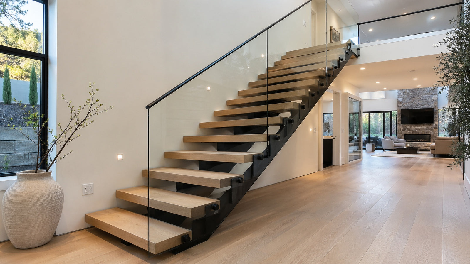 Floating stair application in a modern residential project