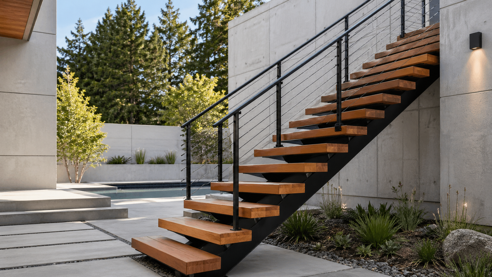 Floating stair application in a modern residential project