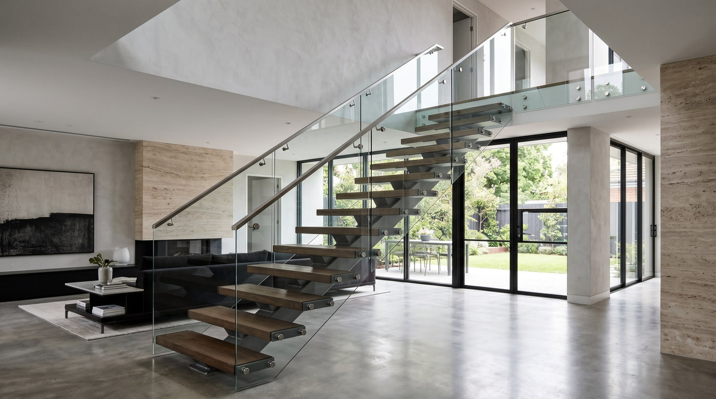 Floating stair system component