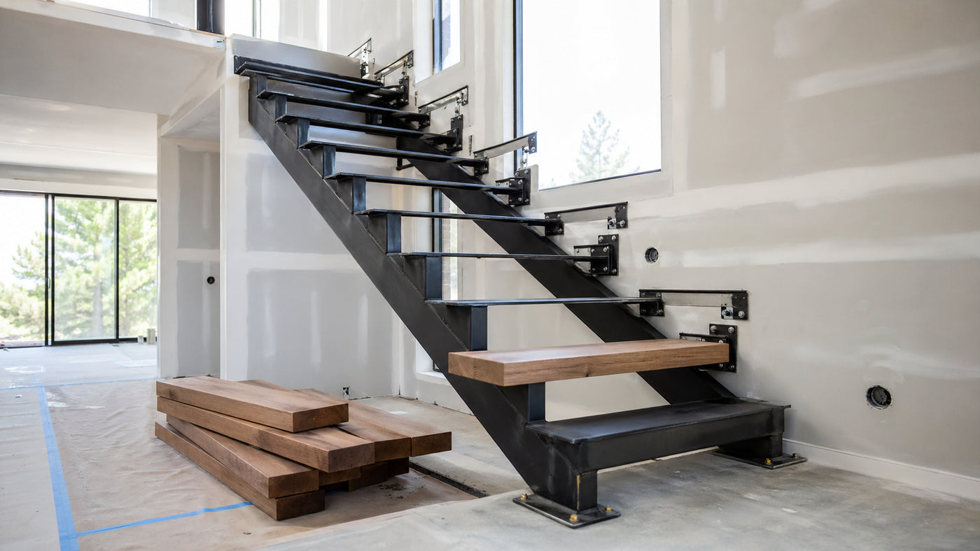 Floating stair system component